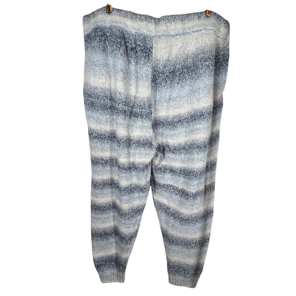 G.I.L.I. Womens XL Blue White Striped‎ Space Dye Knit Jogger Lounge Pants
